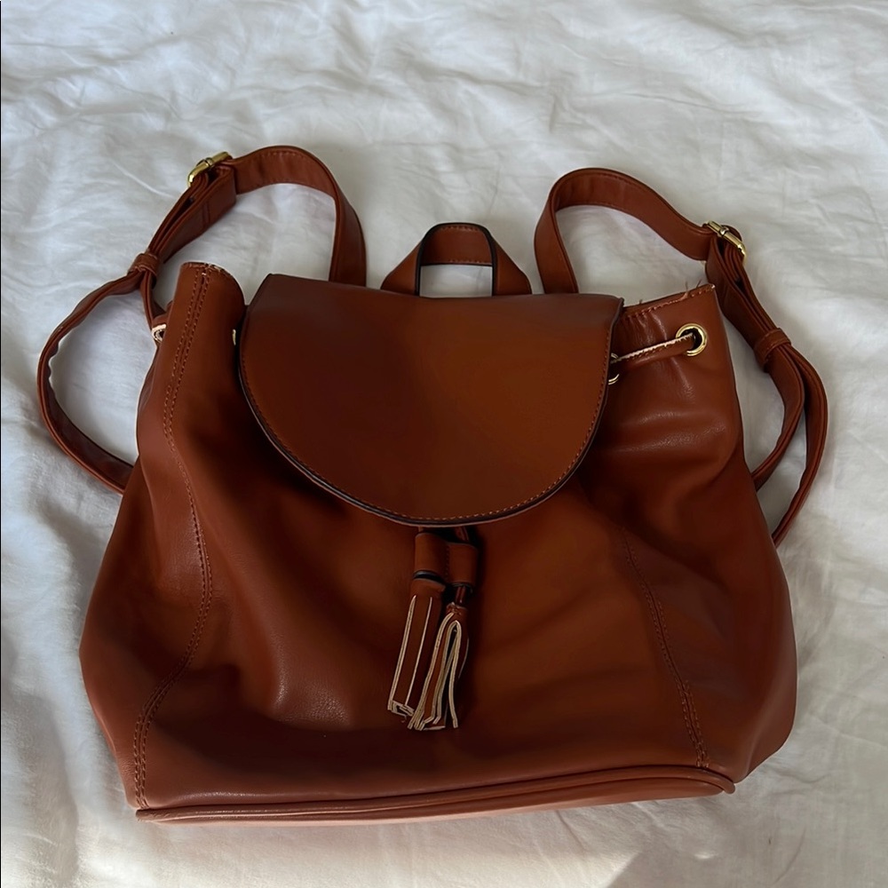 Old Navy Brown Faux Leather Backpack